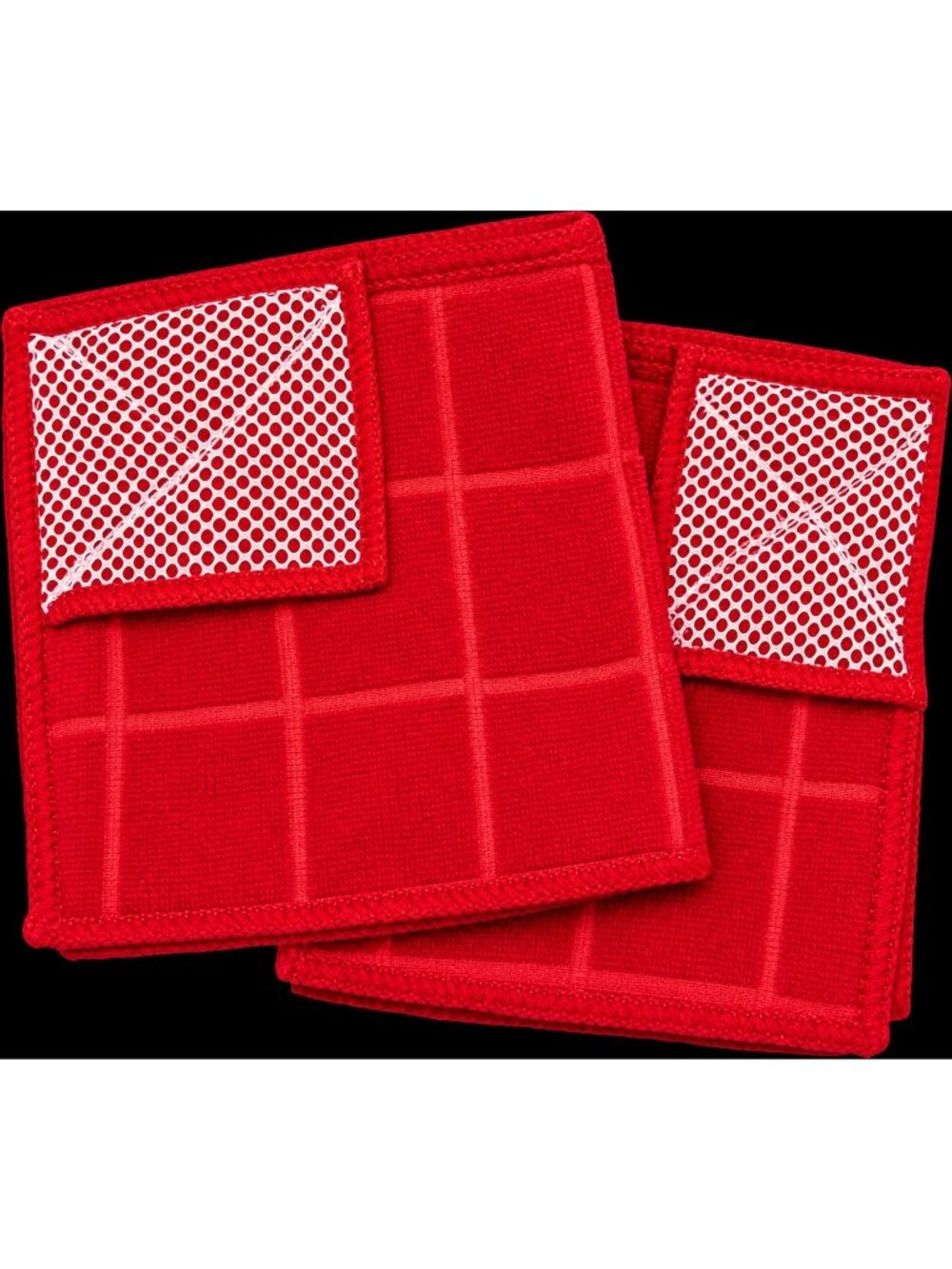 Red Microfiber Scrubber Cloth Set